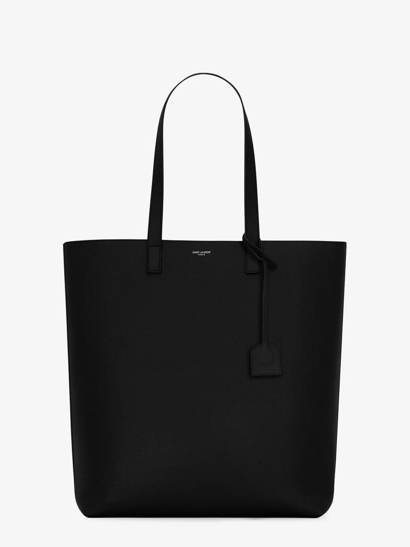 Saint Laurent Saint Laurent North/South Leather Tote Bag Black - World Class Fashion