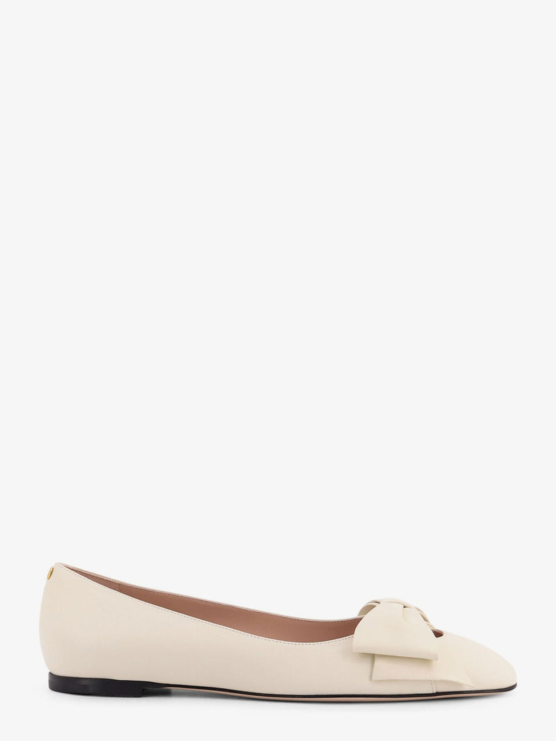 Valentino Garavani Valentino Garavani Leather Bow Ballerinas White - World Class Fashion