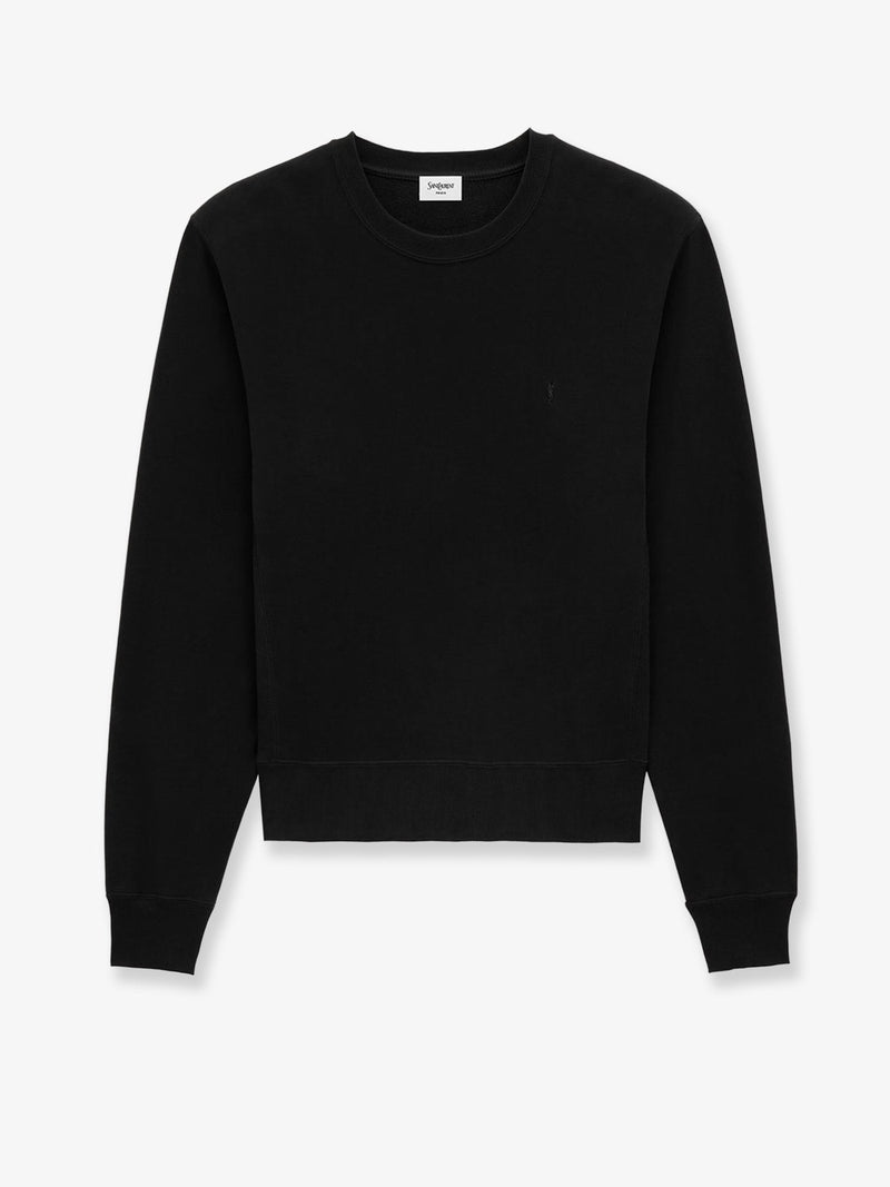 Saint Laurent Saint Laurent Cotton Sweatshirt Cassandre Embroidery Black - World Class Fashion