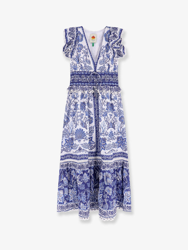 Farm Rio Shell Garden Cotton Long Dress