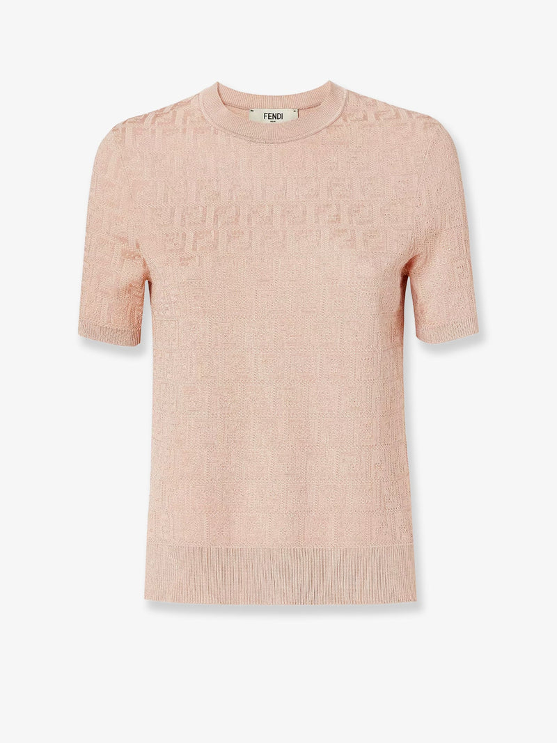 Fendi Fendi FF Cotton and Viscose Sweater Pink - World Class Fashion