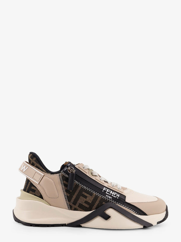 Fendi Fendi Flow Leather Sneakers With Ff Motif