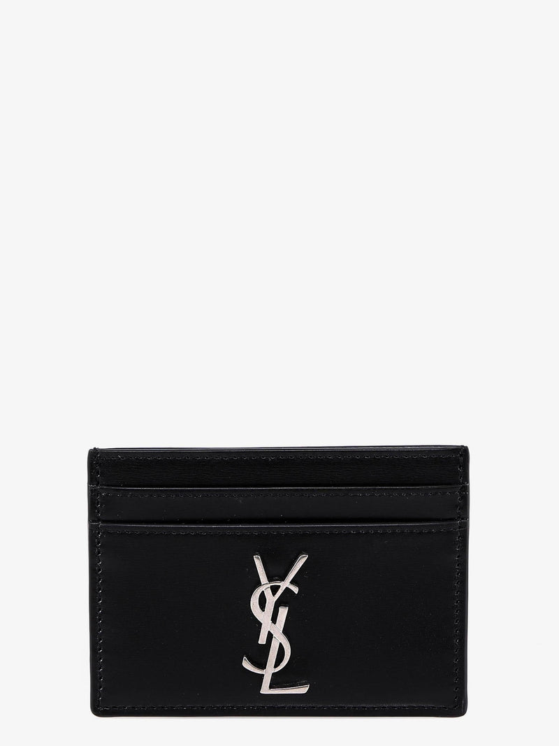 Saint Laurent Saint Laurent Cassandre Leather Card Holder Black - World Class Fashion