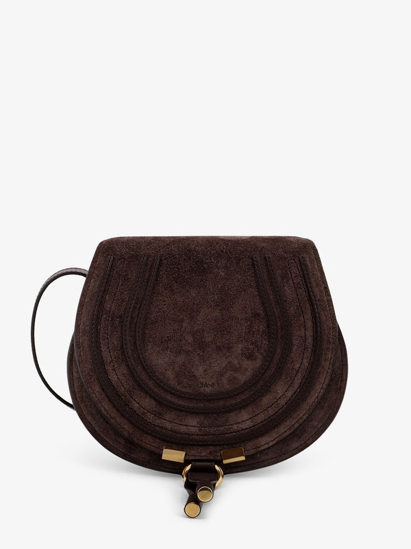 Chloe' Marcie Small Saddle Suede Crossbody Bag