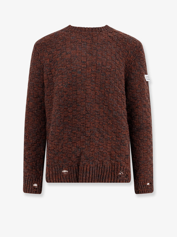 Mm6 Maison Margiela Wool Blend Sweater With Distressed Effect