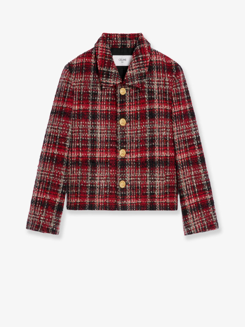 Celine Celine Americana Lana Algodón Mohair Blazer Rojo - World Class Fashion