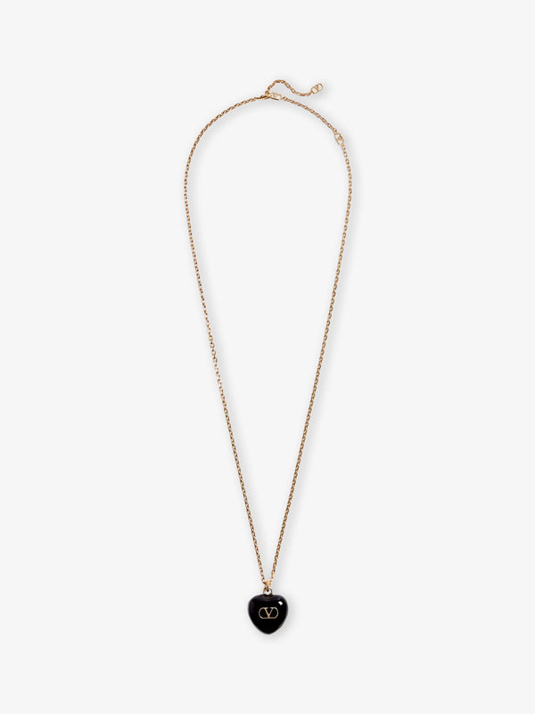 Valentino Garavani Coeur Royal Metal And Enamel Necklace