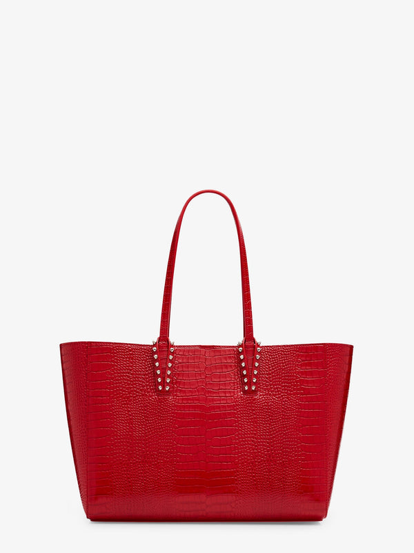 Christian Louboutin Cabata Leather Shoulder Bag With Croco Effect
