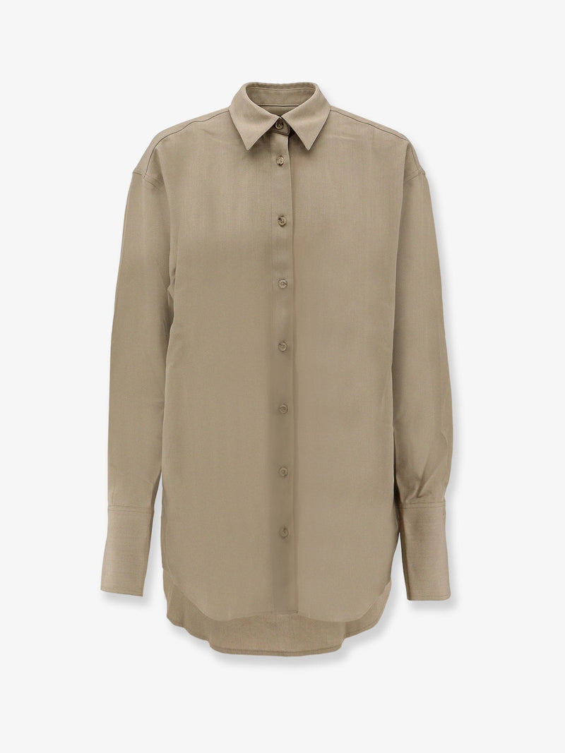 Toteme Toteme Viscose and Wool Shirt Green Women - World Class Fashion