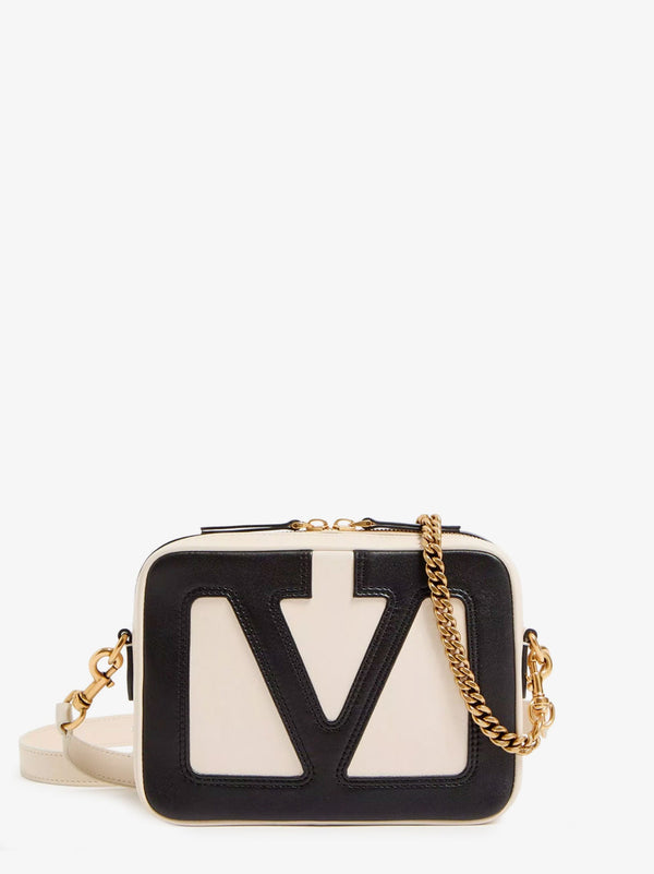 Valentino Garavani Viva Superstar Leather Shoulder Bag With Maxi Vlogo Signature