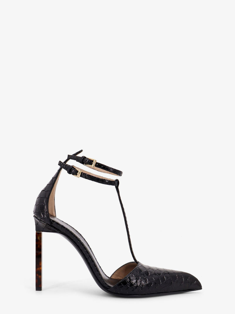 Tom Ford Tom Ford Zapatos de salón de cuero con efecto pitón negros - World Class Fashion