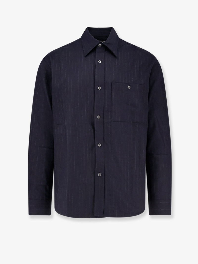 Tonywack Tonywack Wool Blend Striped Shirt Navy - World Class Fashion