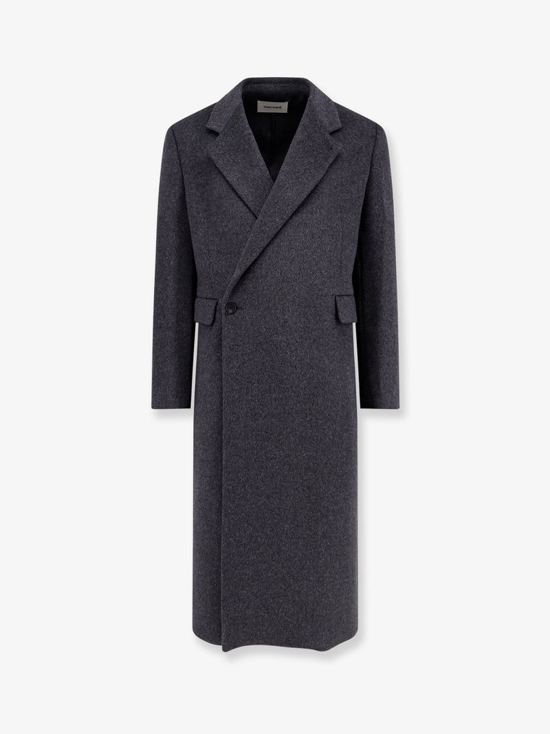 Tonywack Tonywack Tailored Wool And Cashmere Coat Grey - World Class Fashion
