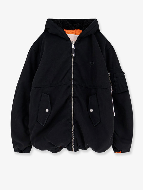 Purple Brand Alpha X Purple Hooded Reversible Bomber Jacket