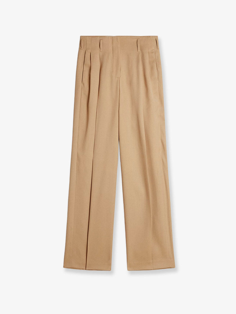 Golden Goose Pantalones Golden Goose Flavia de lana virgen, color beige - World Class Fashion