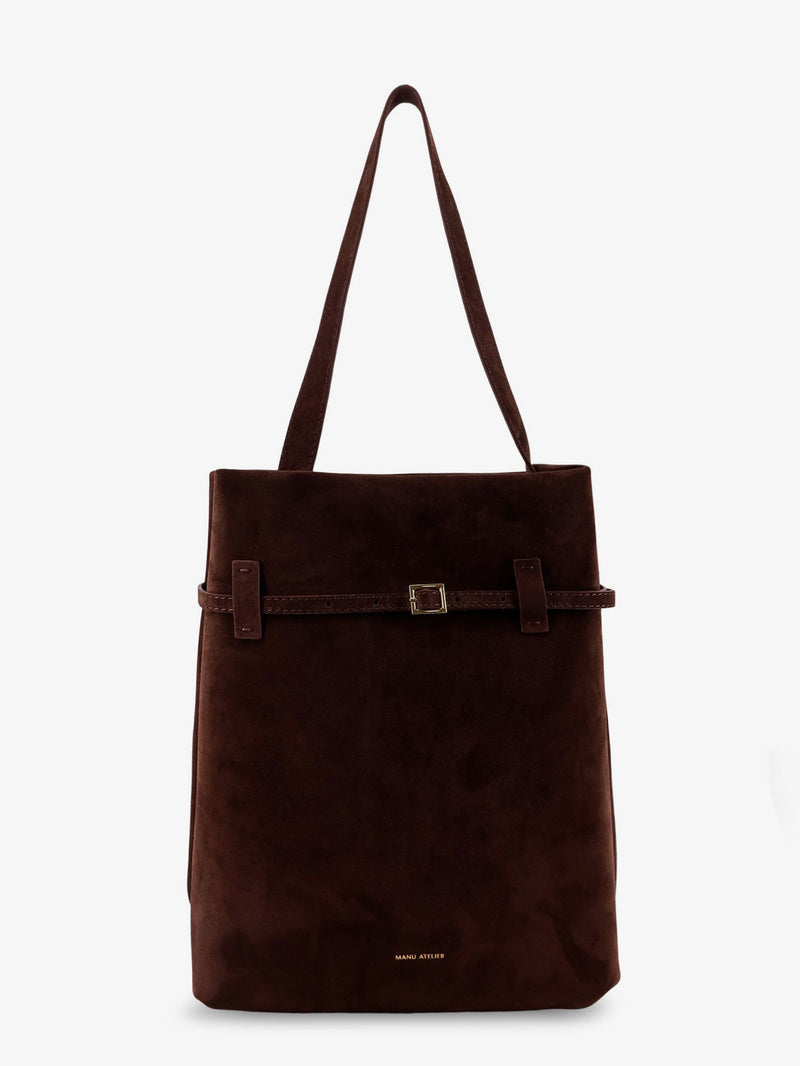 Manu Atelier Manu Atelier Suede Tote Du Jour Shoulder Bag Brown - World Class Fashion