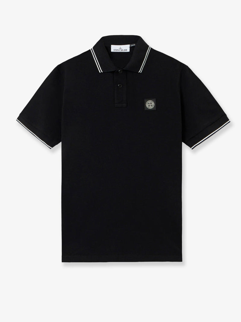 Stone Island Stone Island Stretch Organic Cotton Polo Shirt Black - World Class Fashion