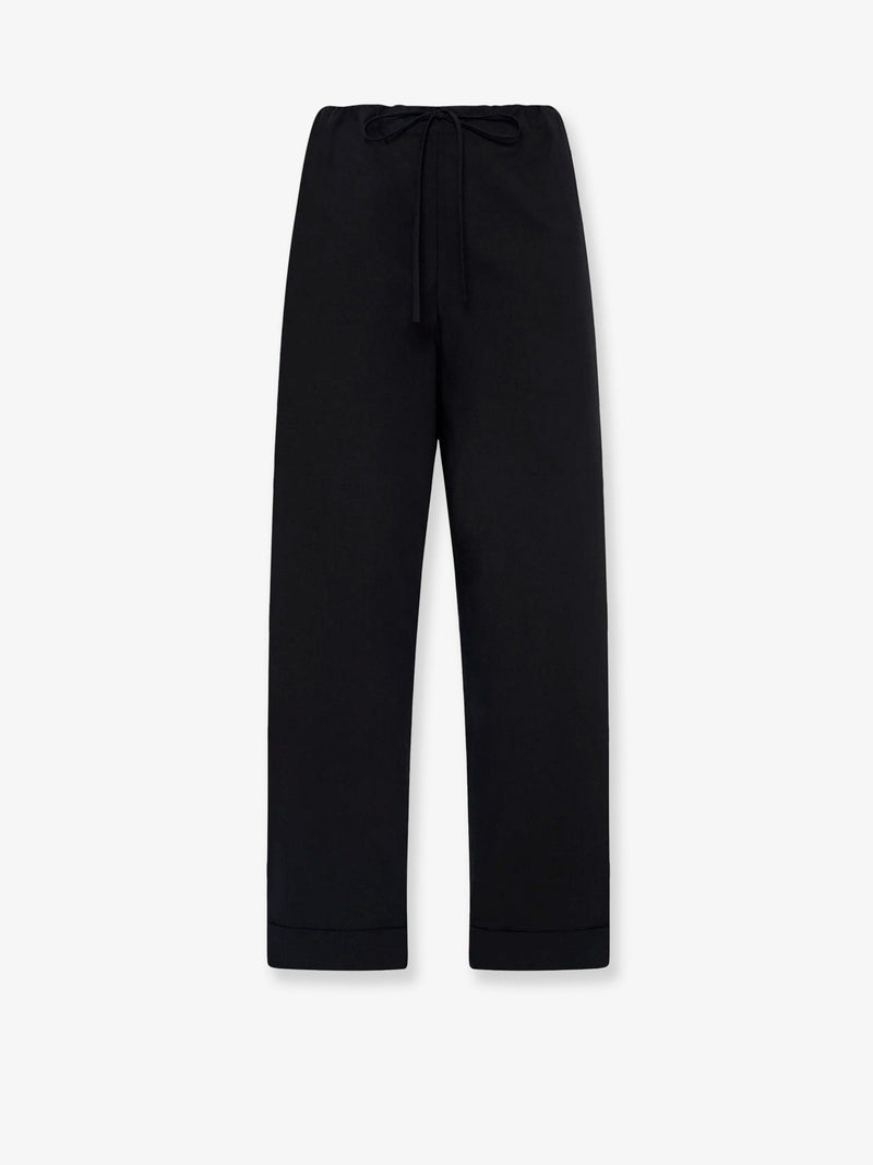 The Row The Row Delano Pantalones de algodón negros - World Class Fashion