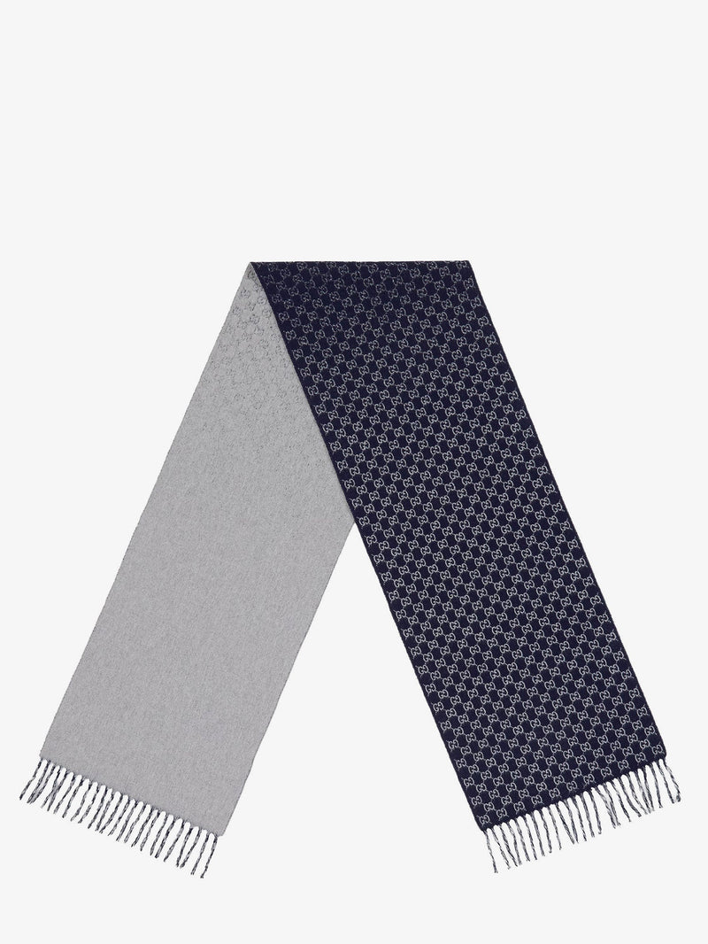 Gucci Gucci Wool and Cashmere Scarf Blue - World Class Fashion