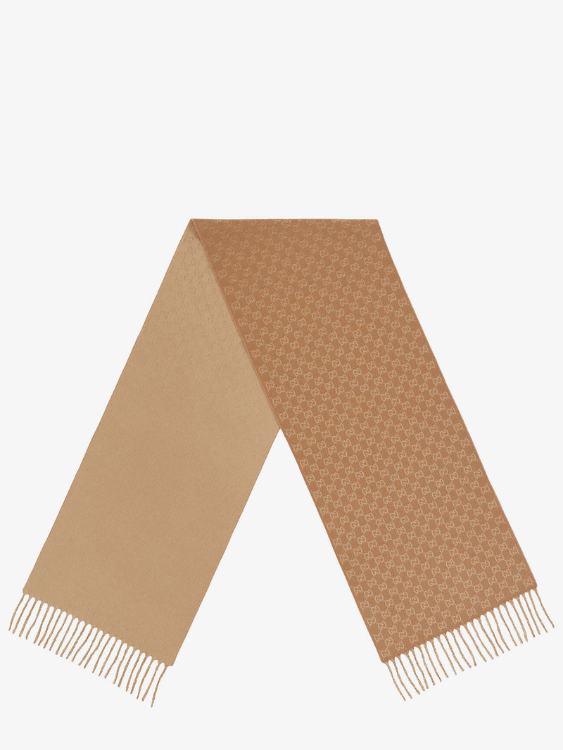 Gucci Gucci GG Wool and Cashmere Scarf Beige Men - World Class Fashion