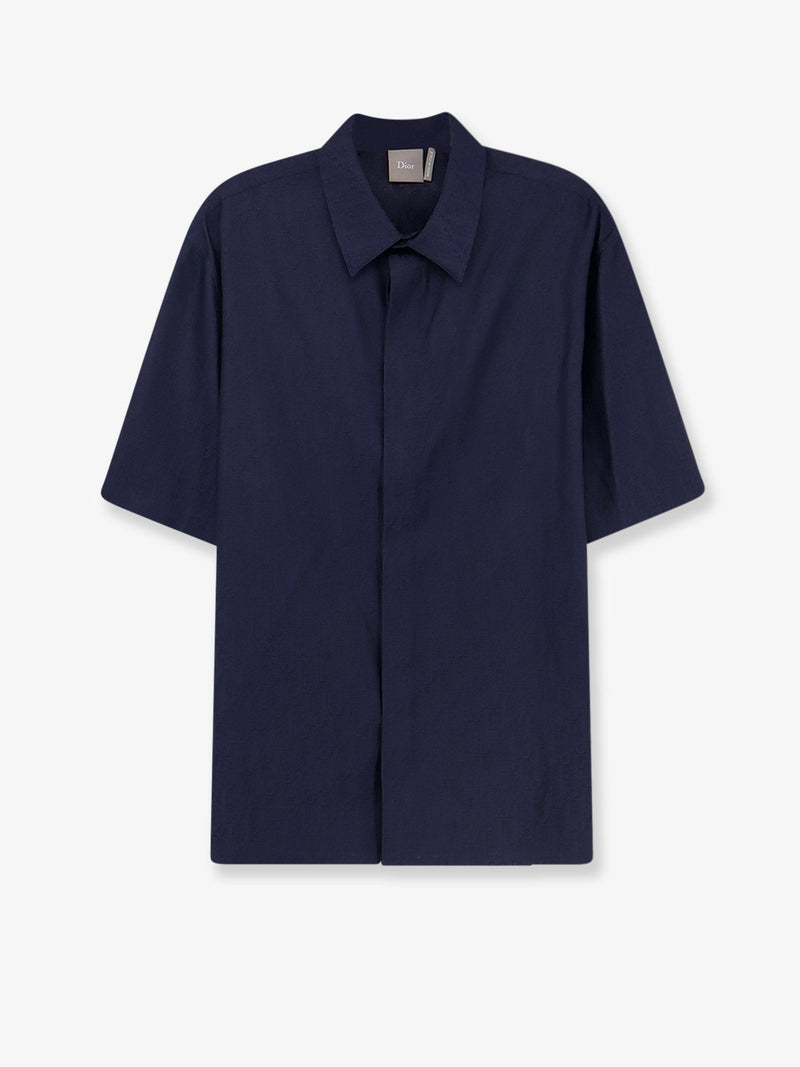 Dior Dior Oblique Cotton and Silk Shirt Blue Men - World Class Fashion