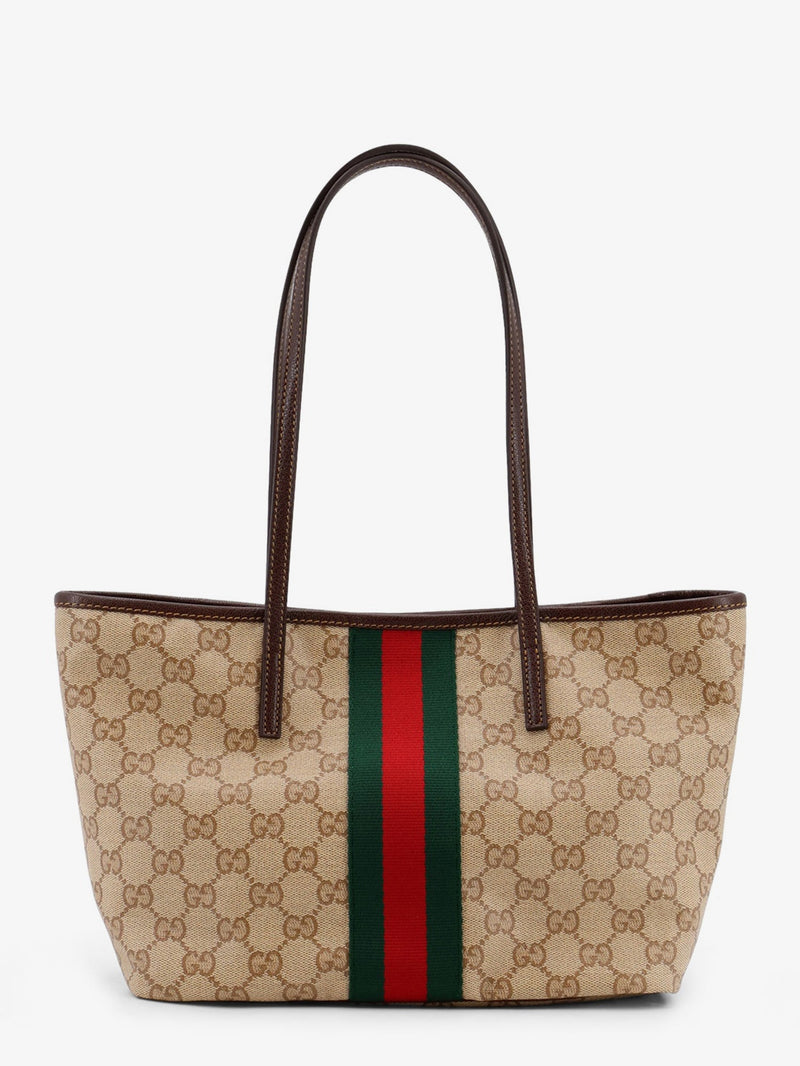 Gucci Gucci Tribeca GG Fabric Shopping Bag Beige - World Class Fashion