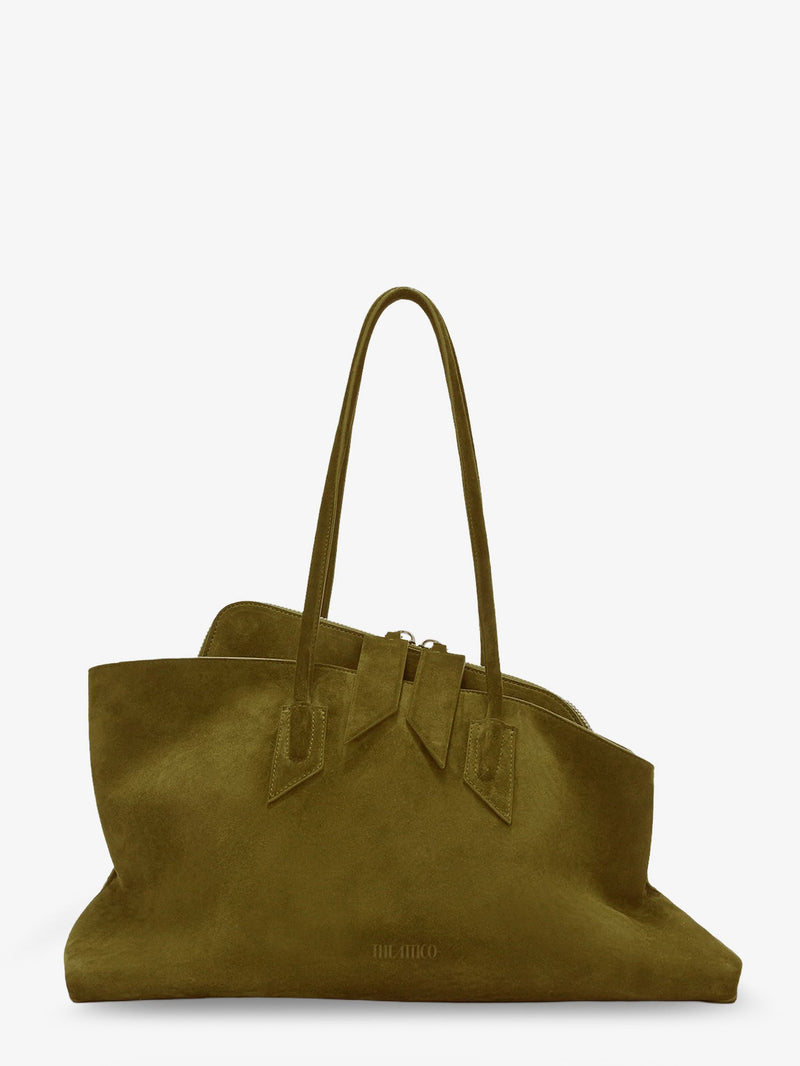 The Attico The Attico La Passeggiata Suede Shoulder Bag Green - World Class Fashion