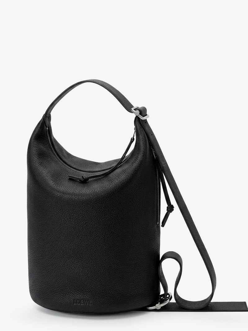 Loewe Loewe Loop Leather Crossbody Bag Black - World Class Fashion