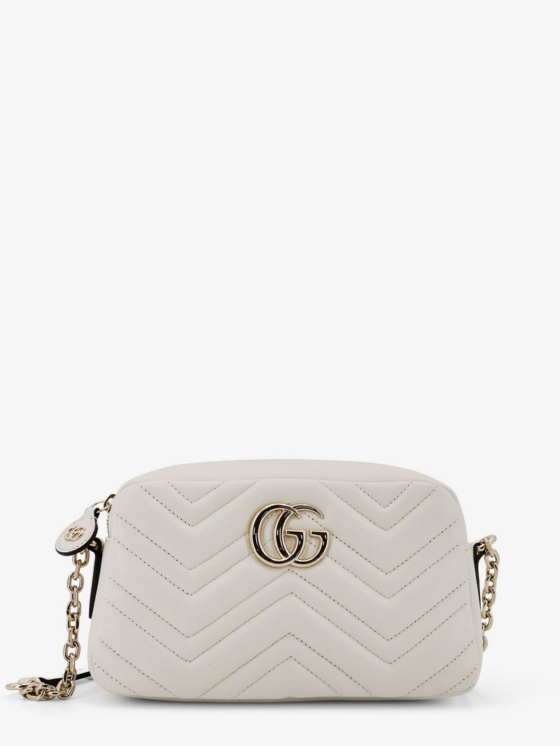 Gucci Gucci GG Marmont Leather Camera Bag White - World Class Fashion
