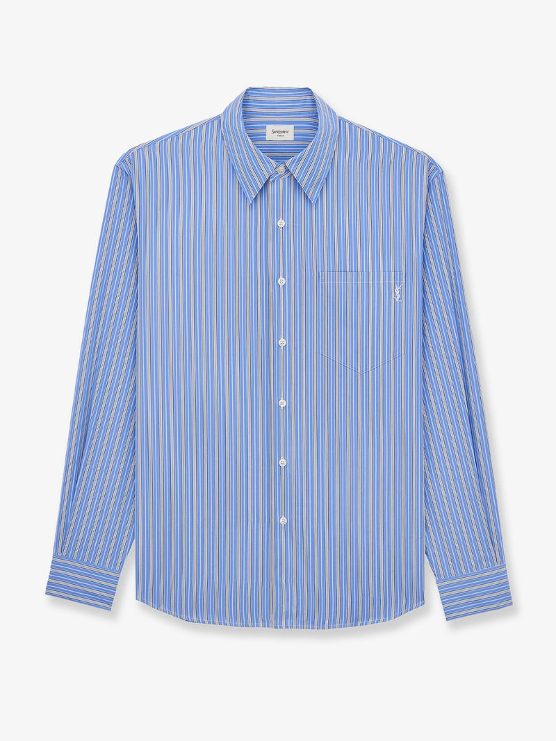 Saint Laurent Saint Laurent Cassandre Cotton Shirt Blue - World Class Fashion