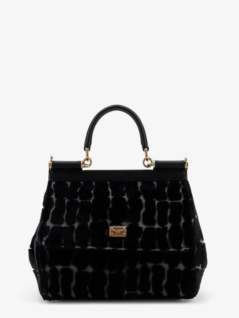 Dolce & Gabbana Dolce & Gabbana Sicily Velvet Handbag Black - World Class Fashion