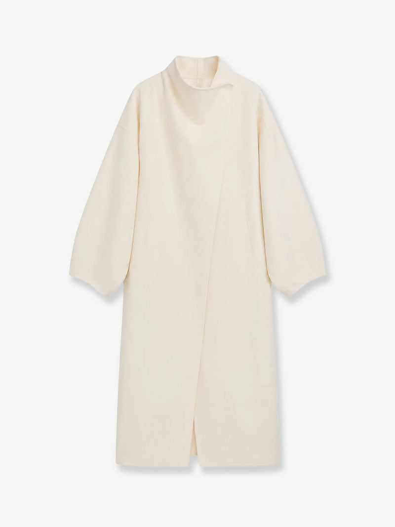 The Frankie Shop The Frankie Shop Leroy Wool Blend Coat White - World Class Fashion