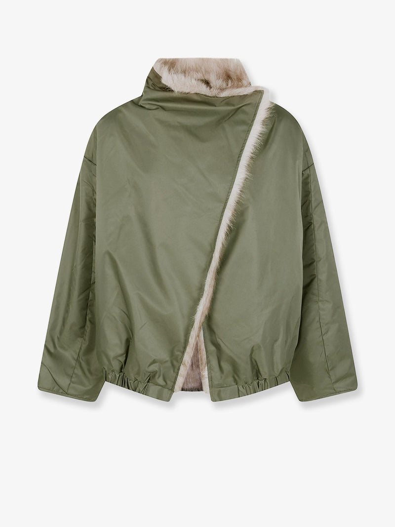 The Frankie Shop The Frankie Shop Vera Reversible Jacket Beige Green - World Class Fashion