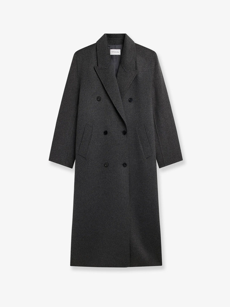 The Frankie Shop The Frankie Shop Gaia Wool Coat Dark Grey Melange - World Class Fashion