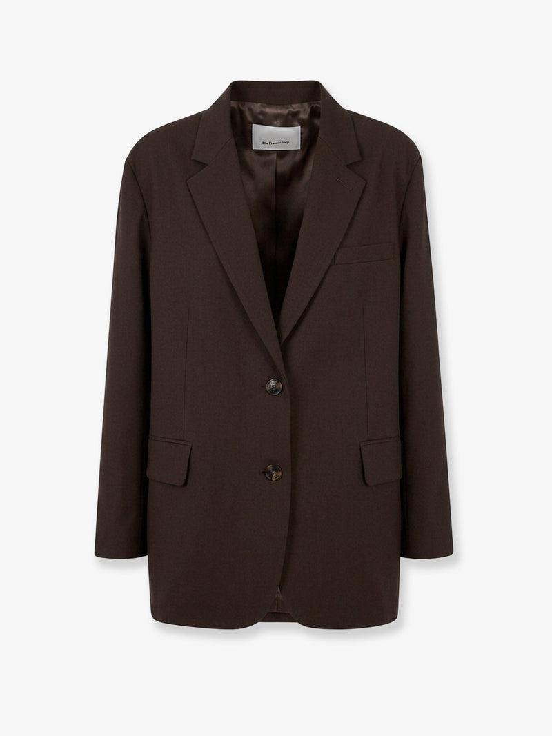 The Frankie Shop The Frankie Shop Bea Oversized Blazer Dark Expresso - World Class Fashion