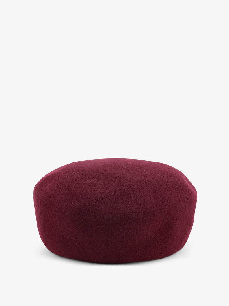 The Frankie Shop The Frankie Shop Noxley Pillbox Wool Beret Burgundy - World Class Fashion
