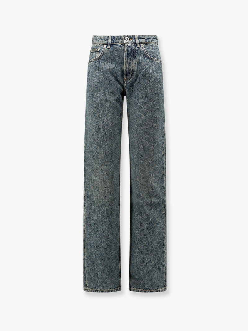 Dior Dior Denim Blue Jeans with Dior Oblique Motif - World Class Fashion