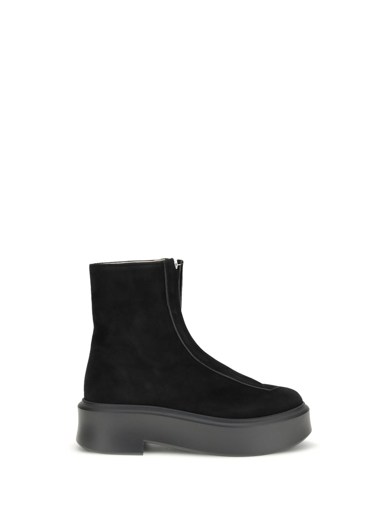 The Row The Row Leather Front-Zip Boots Black Women - World Class Fashion