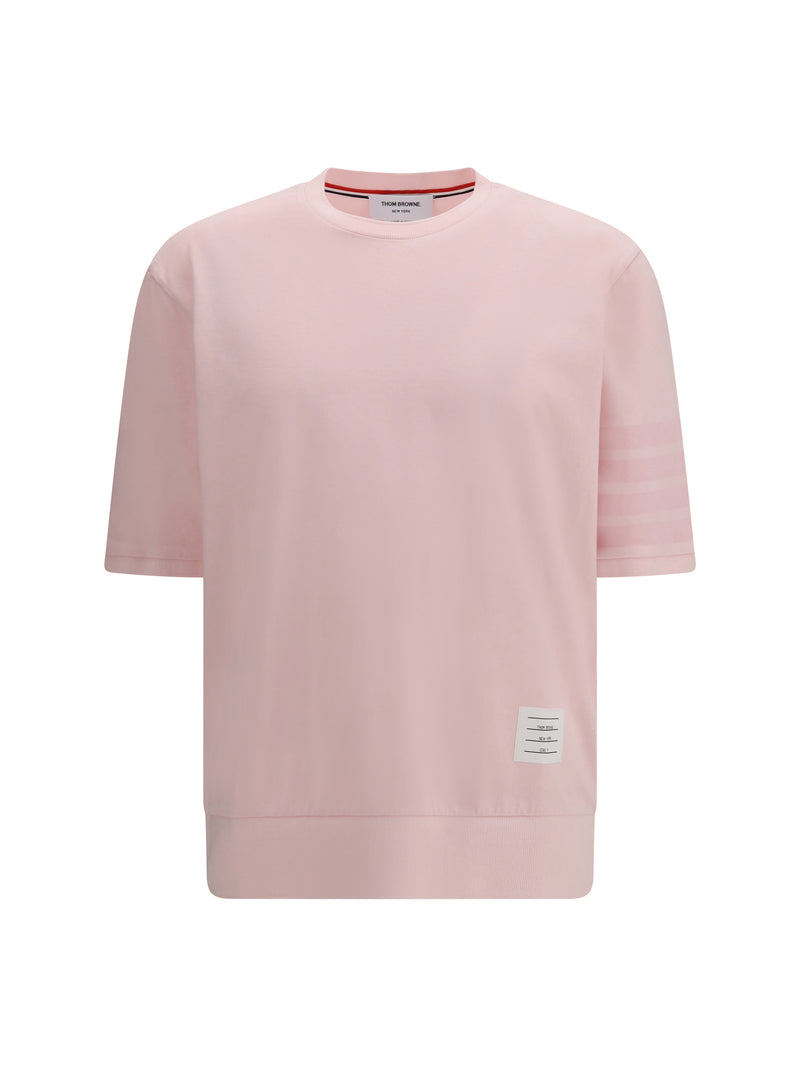 Thom Browne Thom Browne 4-bar Cotton Jersey T-shirt Light Pink - World Class Fashion