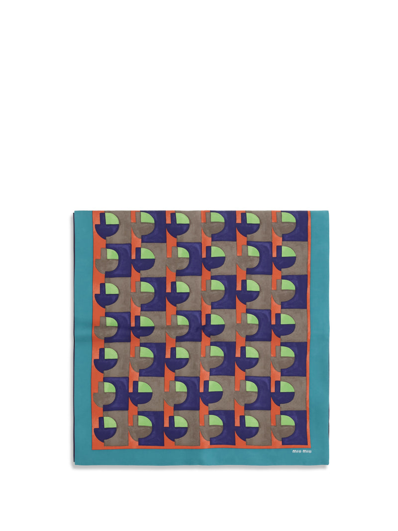 Miu Miu Miu Miu Geometric Print Scarf Assenzio Begonia - World Class Fashion