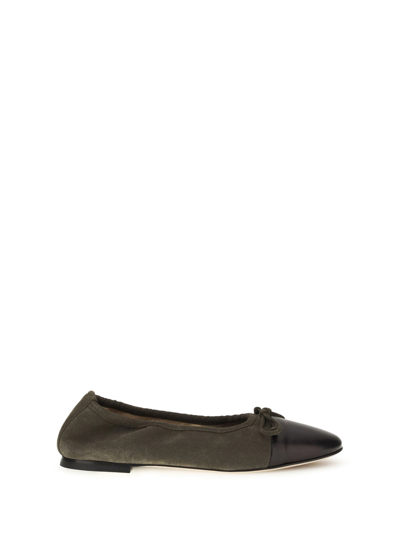 Dear Frances Dear Frances Gala Ballerinas Khaki Suede - World Class Fashion