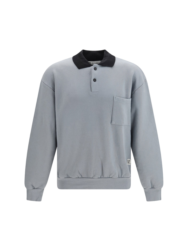 Gr10k Gr10k Replicated 30001 Sweatshirt Polo Grey Melange - World Class Fashion