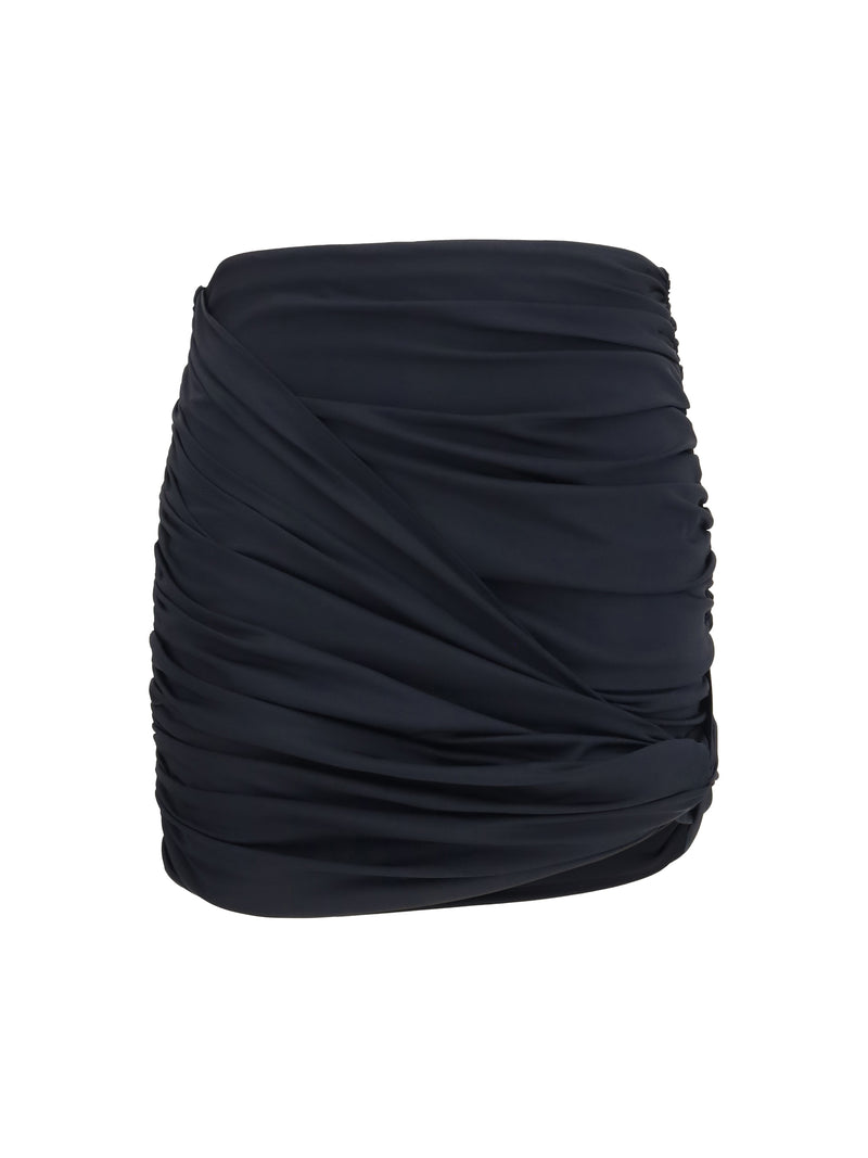 Magda Butrym Magda Butrym Draped Swim Mini Skirt Black - World Class Fashion