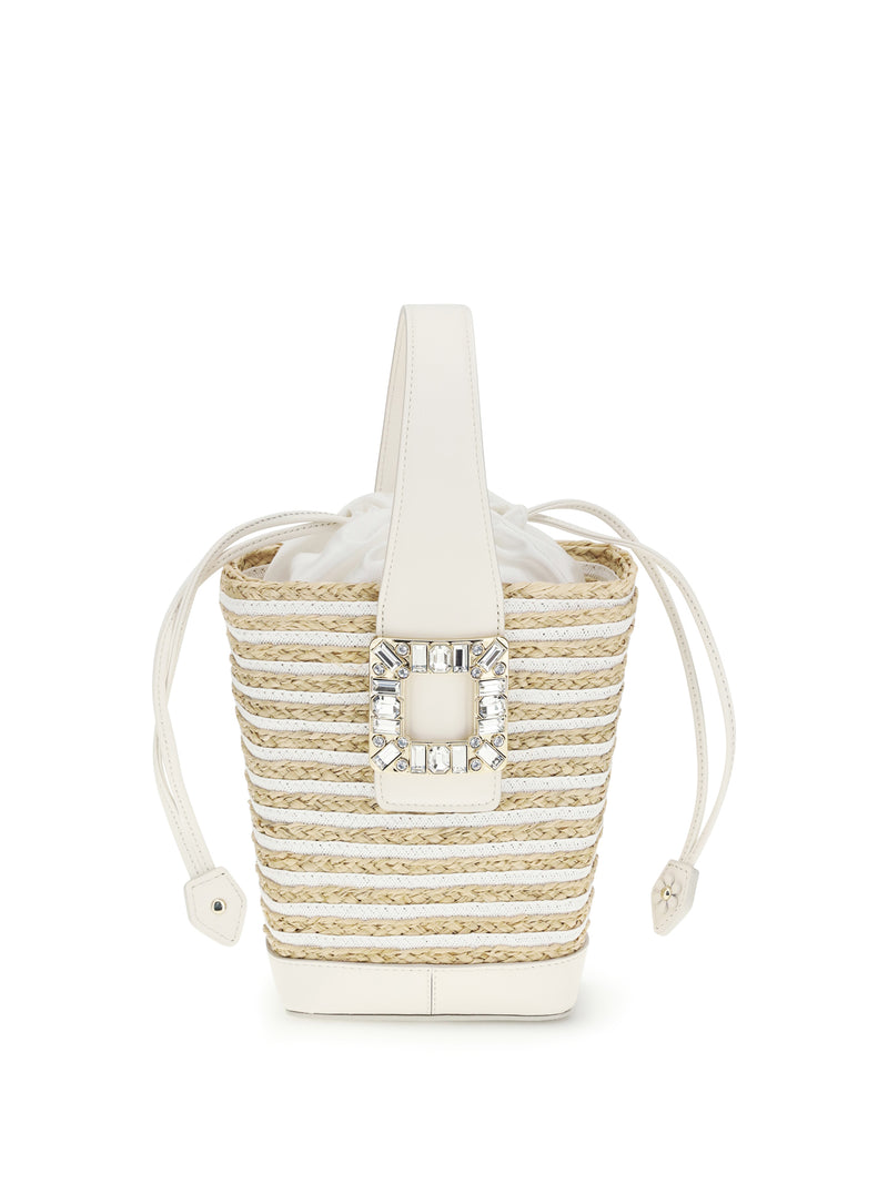 Roger Vivier Roger Vivier Mini Viv' Skate Bucket Bag White/Cream - World Class Fashion