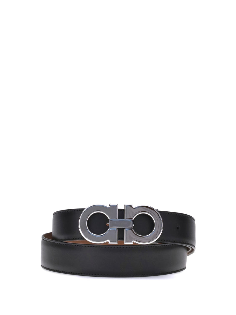 Ferragamo Ferragamo Gancini Reversible Belt Black Men - World Class Fashion
