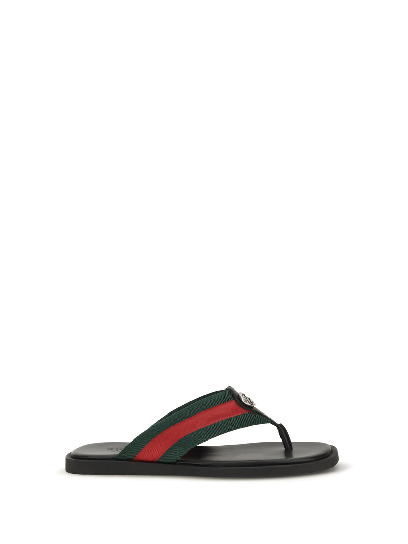 Gucci Gucci Maverik GG Interlocking Flip-Flop Sandals Black - World Class Fashion