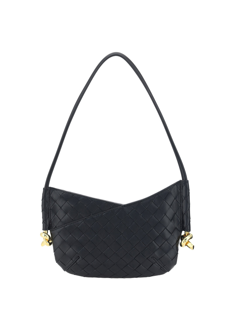 Bottega Veneta Bottega Veneta Bolso de Hombro Mini Solstice Negro-Latón Mate - World Class Fashion