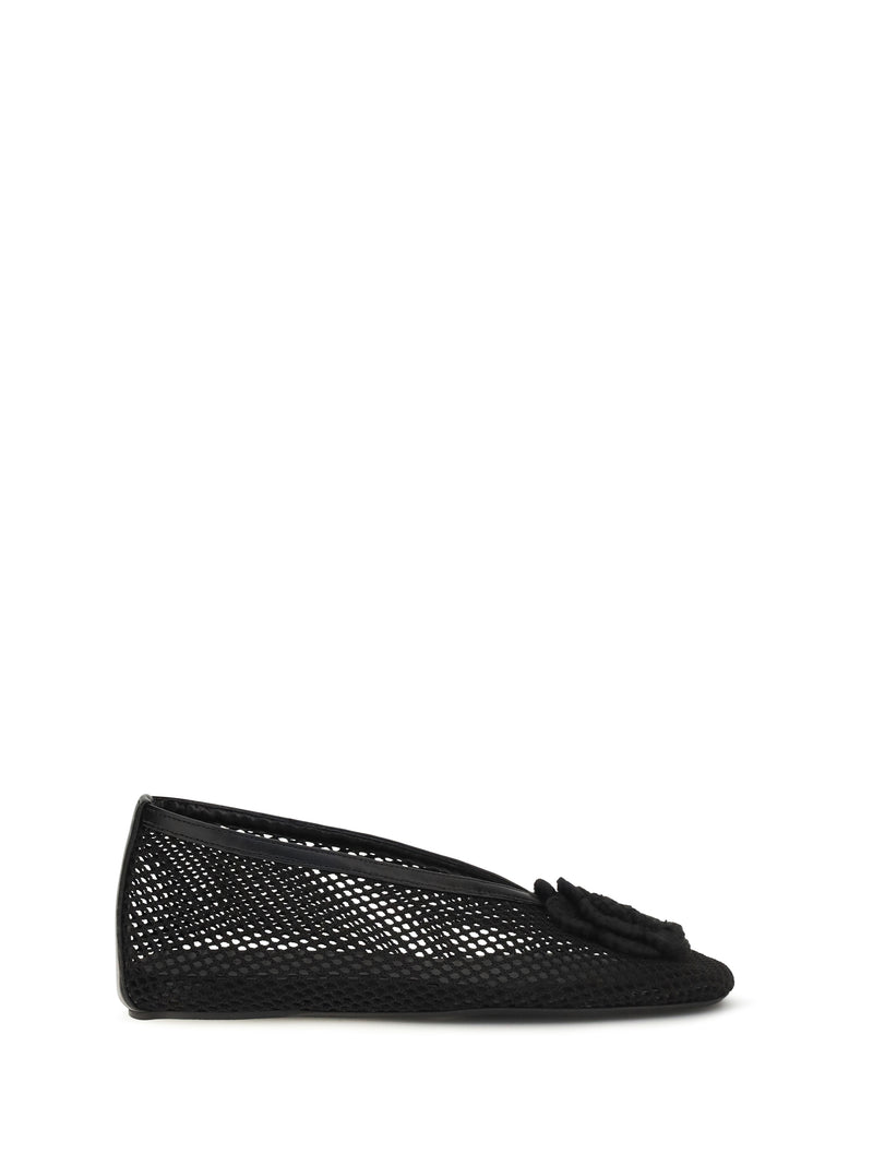 Ganni Ganni Jenny Mesh Ballerinas Black - World Class Fashion