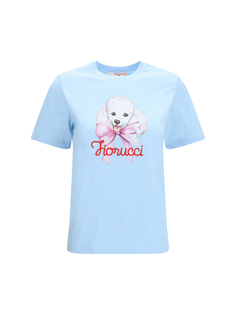 Fiorucci Fiorucci Regular Poodle-logo T-shirt Light Blue - World Class Fashion