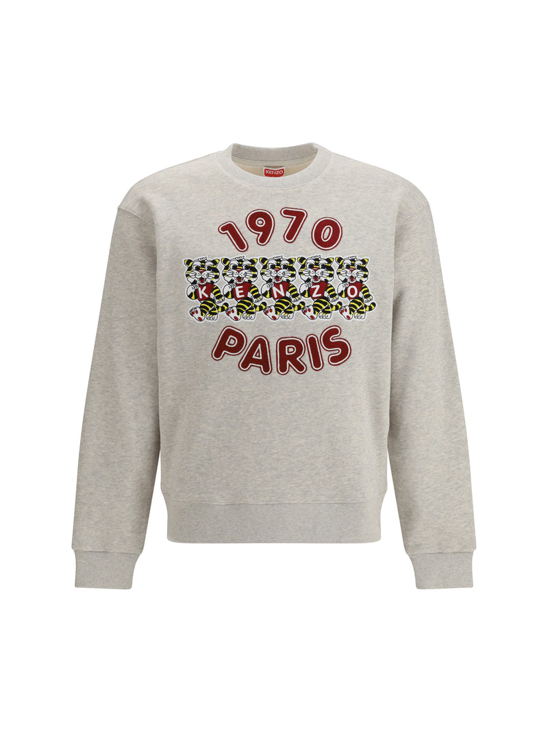 Kenzo Kenzo Wild Tiger Cotton Sweatshirt Pale Grey - World Class Fashion